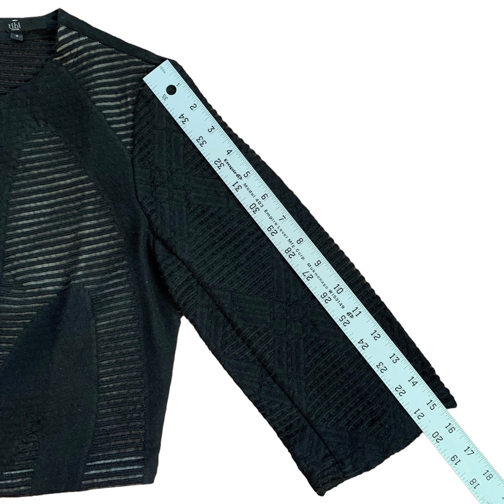 Tibi Cropped Wool Blend Sheer Panel Button Back B… - image 7